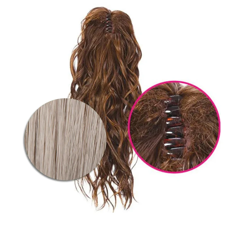 Hairdo Coda con Onde con Mollettone R56/60 Grigio Chiaro 46cm - coda onde