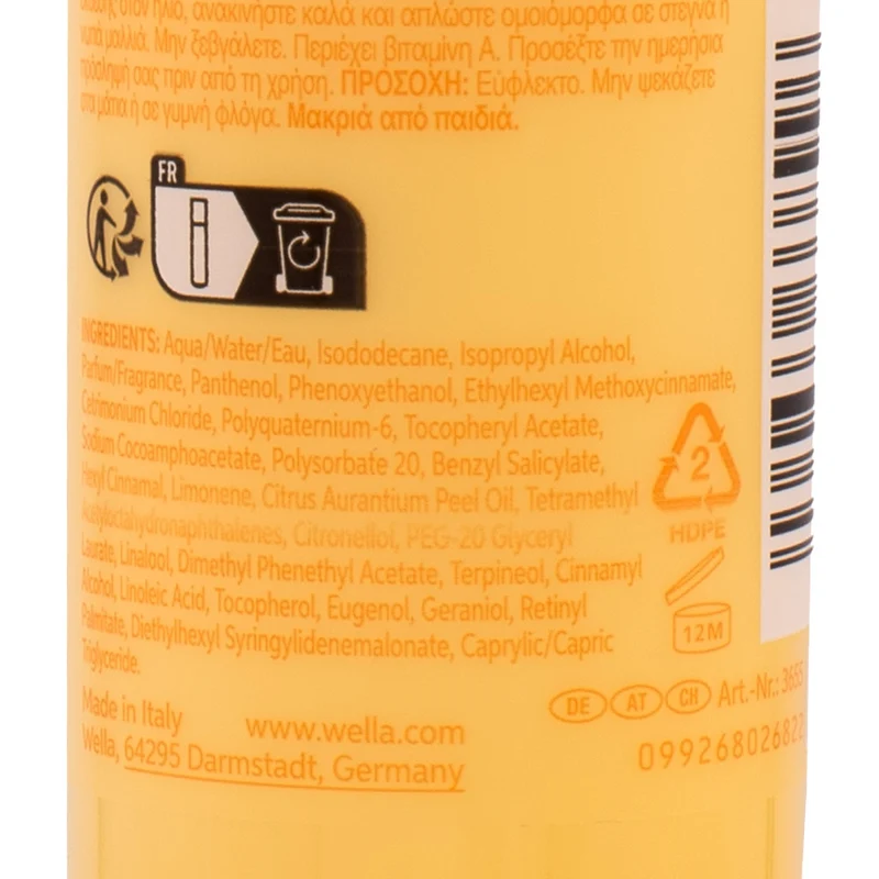 Wella Invigo Sun Care Uv Hair Color Protection Spray 150ml - spray protezione solare