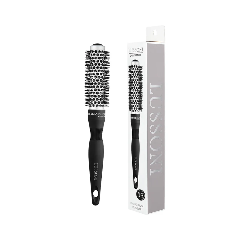 Lussoni Haircare Brush C&S Round Silver Styling 25mm - spazzola tonda