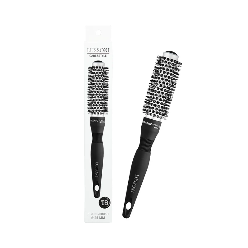 Lussoni Haircare Brush C&S Round Silver Styling 25mm - spazzola tonda