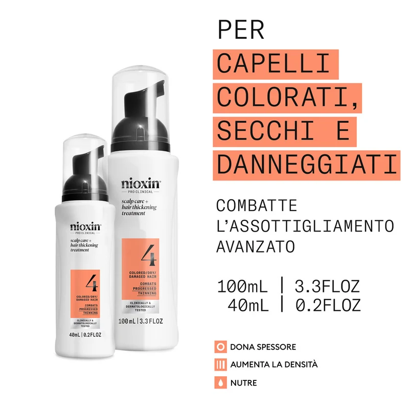 Nioxin Sistema 4 Scalp + Hair Thickening Serum Treatment 100ml - siero anti assottigliamento