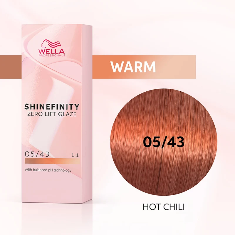 Wella Shinefinity Hot Chili 05/43 Castano Rame Dorato 60ml - colore demi-permanente
