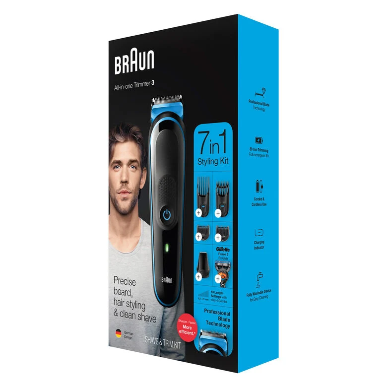 Braun MGK3245 tagliacapelli Nero, Blu