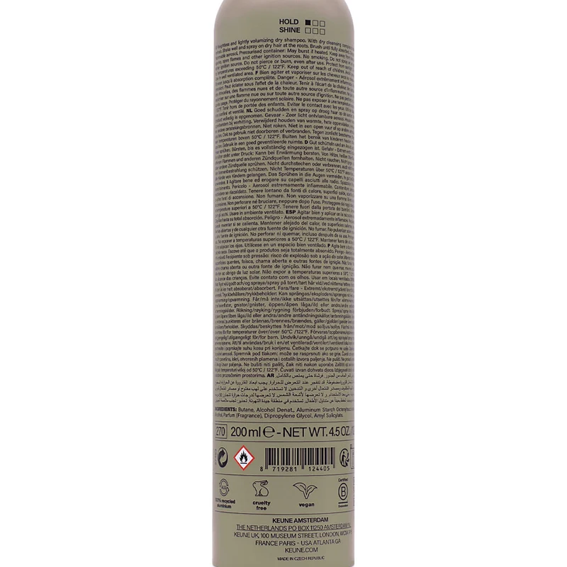 Keune Style Clean Slate Refreshing Dry Shampoo 200ml - shampoo secco