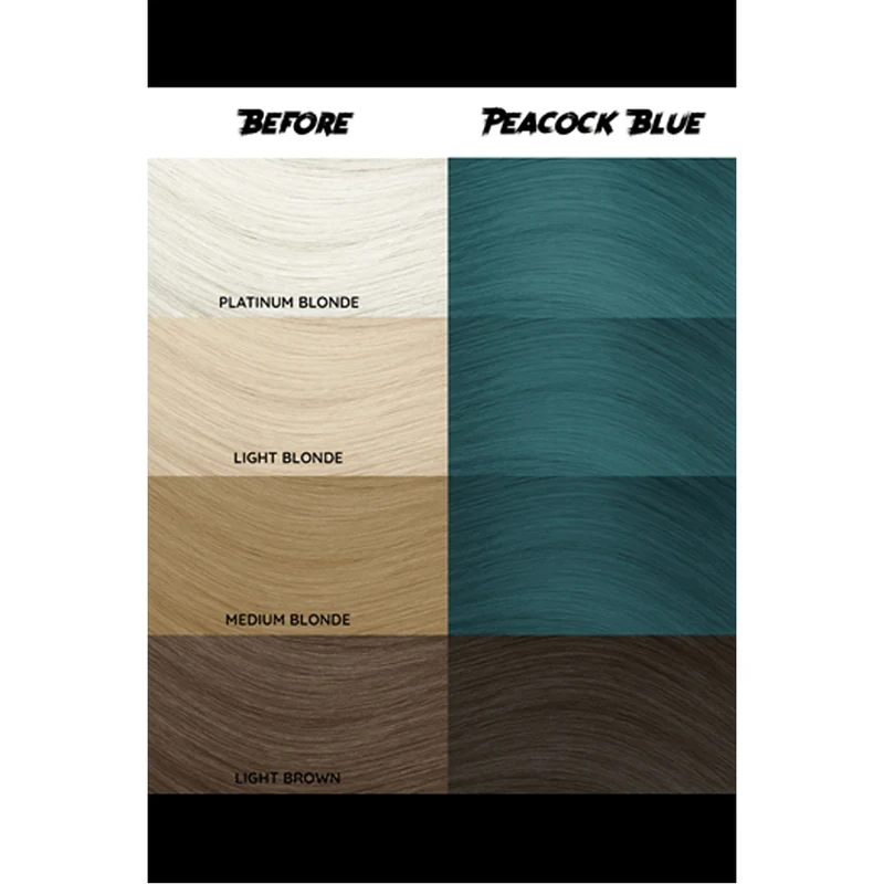 Crazy Color Peacock Blue no 45, 100ml - crema colorante blu pavone