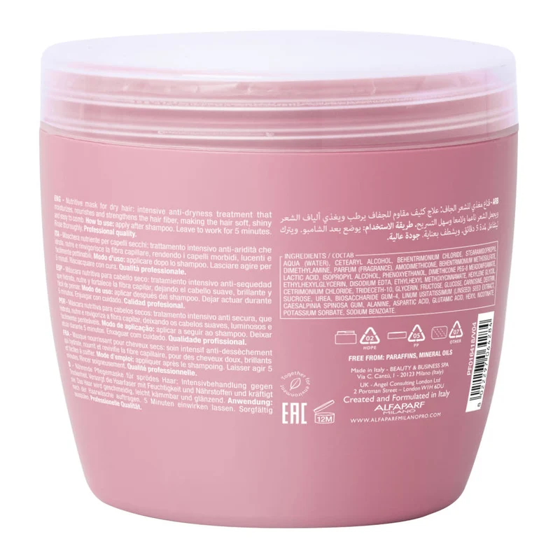 Alfaparf Milano Semi Di Lino Moisture Nutritive Mask 500ml - maschera nutriente per capelli secchi