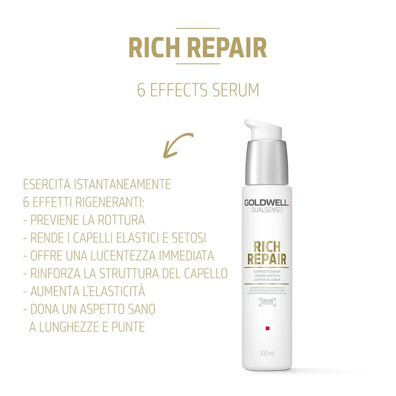 Goldwell Dualsenses Rich Repair 6 Effects Serum 100ml - siero 6 effects per capelli secchi o danneggiati