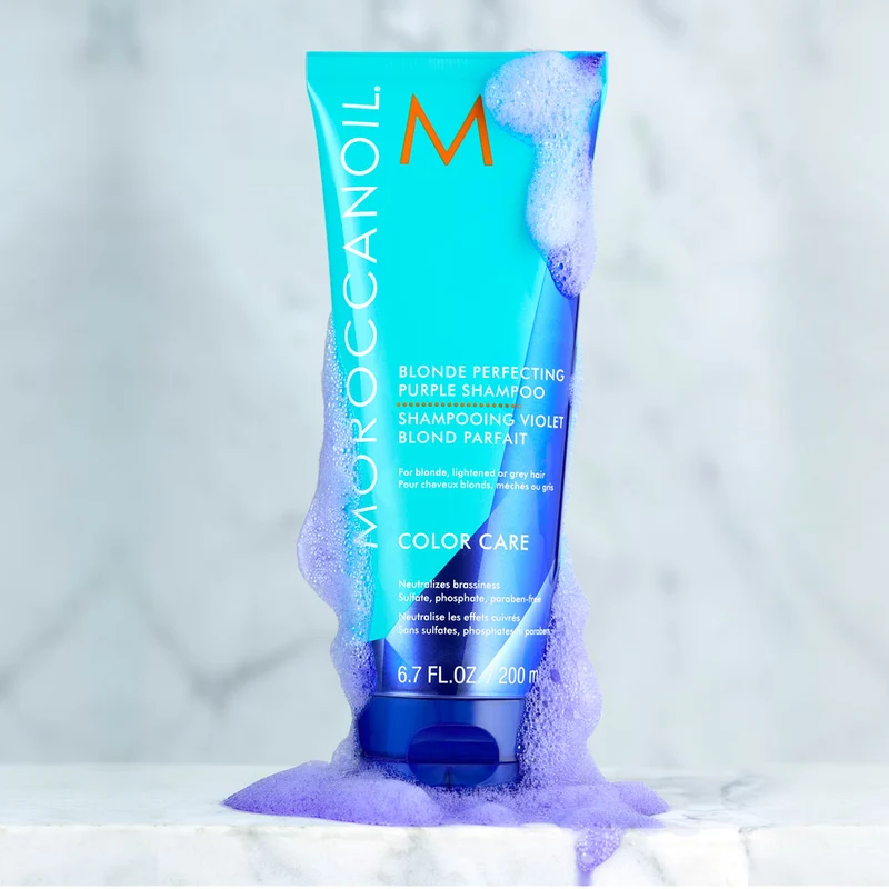 Moroccanoil Blonde Perfecting Purple Shampoo 200ml - shampoo antigiallo capelli biondi