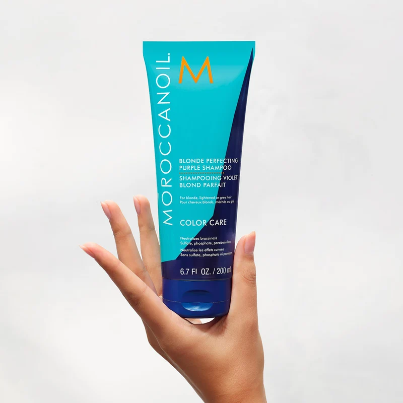 Moroccanoil Blonde Perfecting Purple Shampoo 200ml - shampoo antigiallo capelli biondi