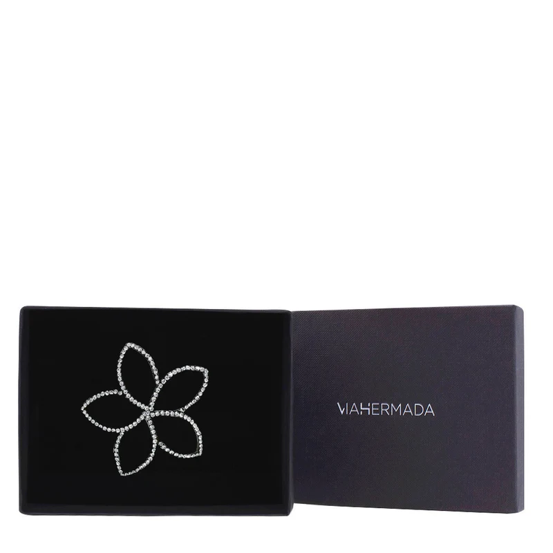 VIAHERMADA Fermacapelli con Fiore Nero e Strass