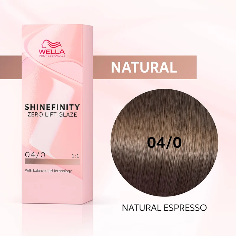 Wella Shinefinity Base Naturale 04/0 Castano Medio Caldo Naturale 60ml - colore demi-permanente