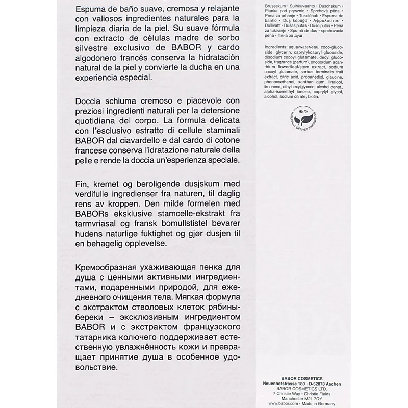 Babor Spa Shaping For Body Shaping Shower Foam 200ml - doccia schiuma delicato lenitivo