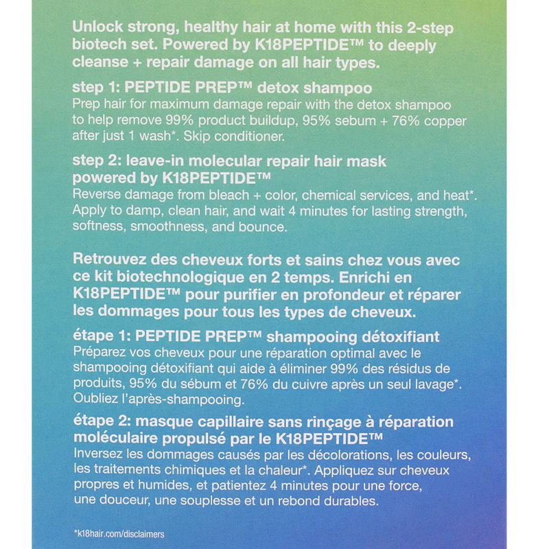 K18 Prep + Repair Duo Pre Shampoo 50ml + Mask 50ml - cofanetto riparazione