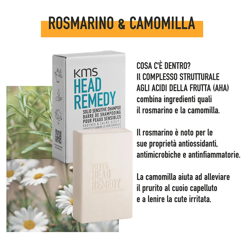 Kms Head Remedy Solid Sensitive Shampoo 75gr - shampoo solido per cuoio capelluto sensibile