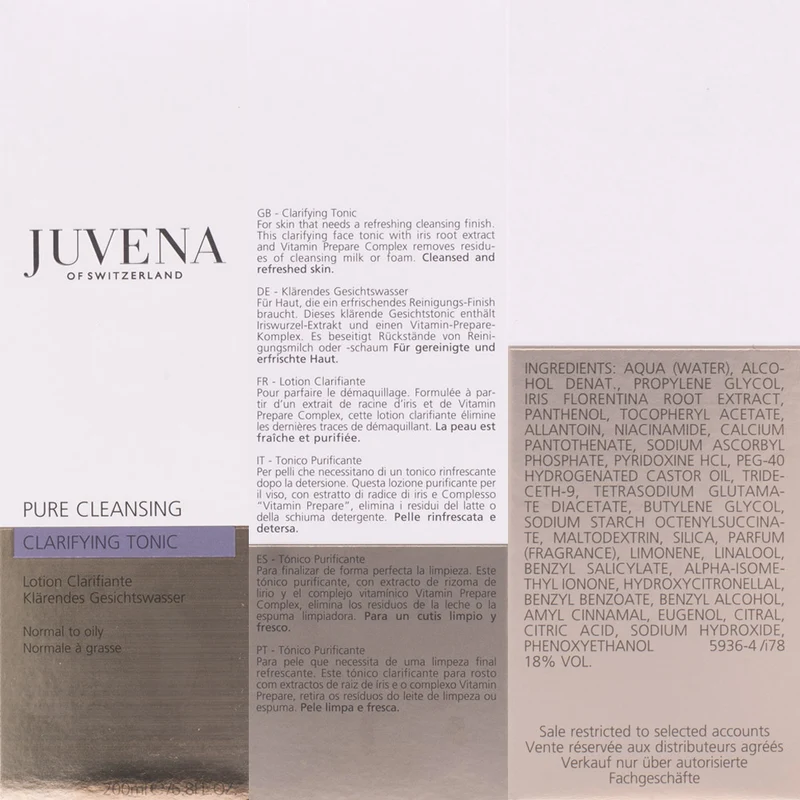 Juvena Pure Cleansing Clarifying Tonic 200ml - tonico rinfrescante purificante