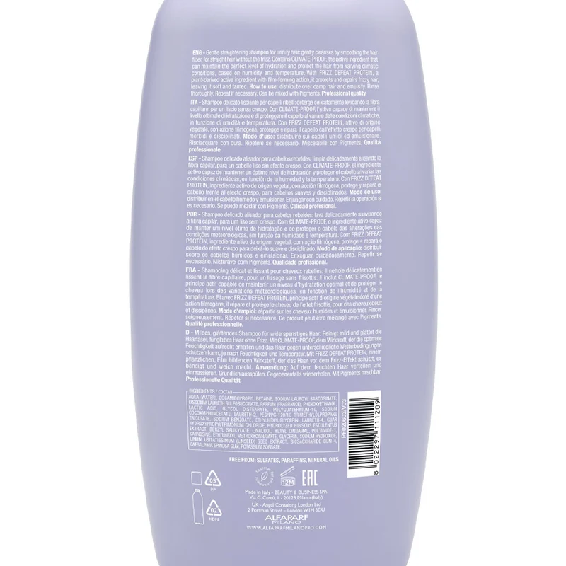 Alfaparf Milano Semi di Lino Smooth Smoothing Low Shampoo 1000ml - shampoo delicato lisciante