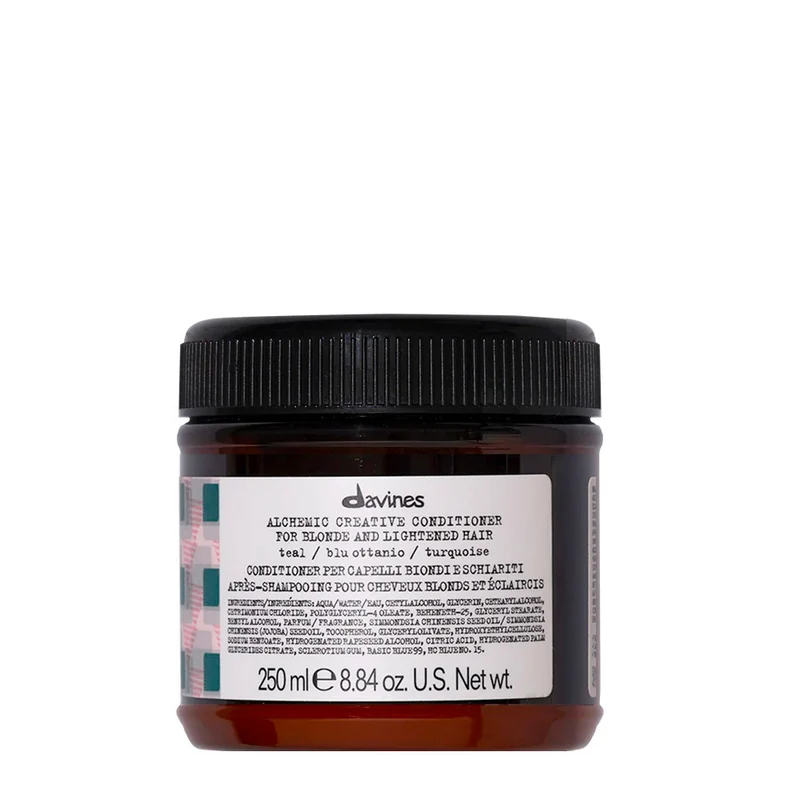 Davines Alchemic Creative Conditioner Teal 250ml - balsamo colorato blu ottanio per capelli biondi o schiariti