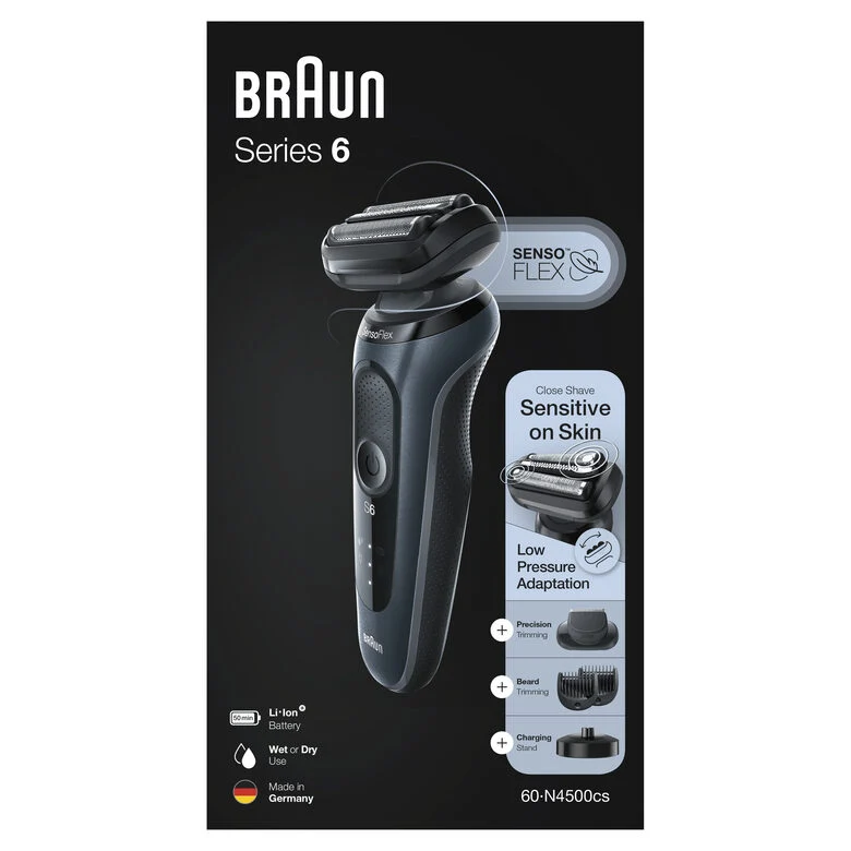 Braun Series 6 60-N4500cs Rasoio Trimmer Grigio