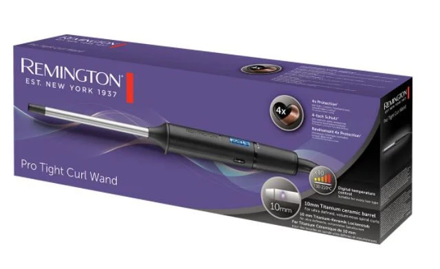Remington Pro Tight Curl Wand Ferro arricciacapelli Caldo Nero, Argento
