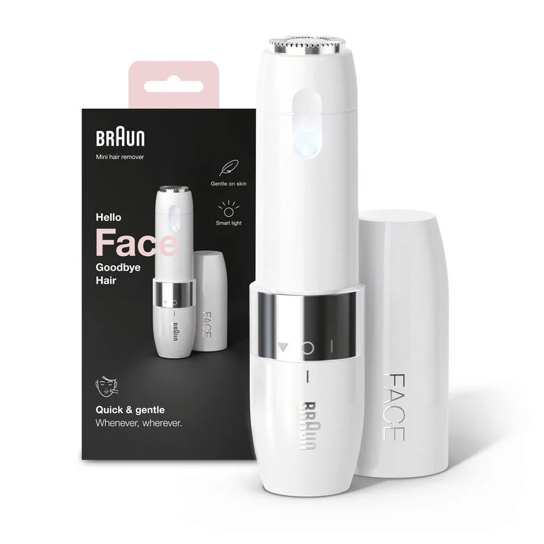 Braun Face FS1000 Mini Depilatore, Epilazione Elettrica Viso Donna, Bianco