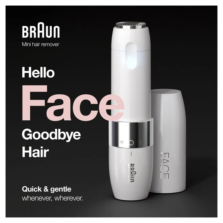 Braun Face FS1000 Mini Depilatore, Epilazione Elettrica Viso Donna, Bianco