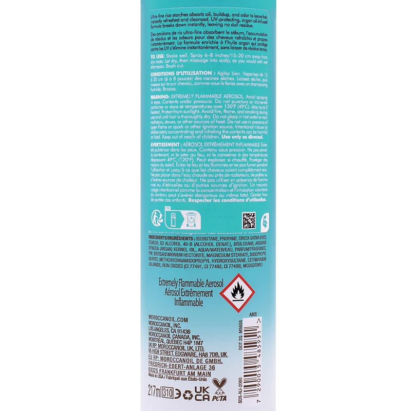 Moroccanoil Dry Shampoo Dark Tones 217ml - shampoo a secco capelli scuri