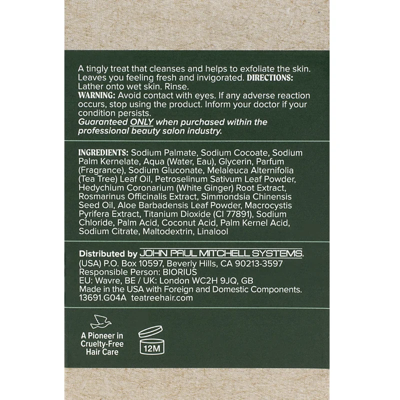 Paul Mitchell Tea Tree Body Bar 150gr - sapone rinvigorente per il corpo