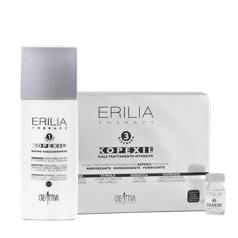 Creattiva Erilia Kopexil Cofanetto Anticaduta Shampoo 250ml + Fiale 20x8ml