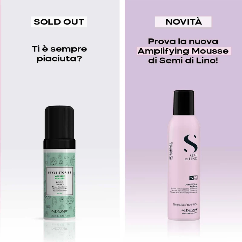 Alfaparf Milano Semi Di Lino Style&Care Amplifying Mousse 250ml - mousse capelli fini tenuta leggera