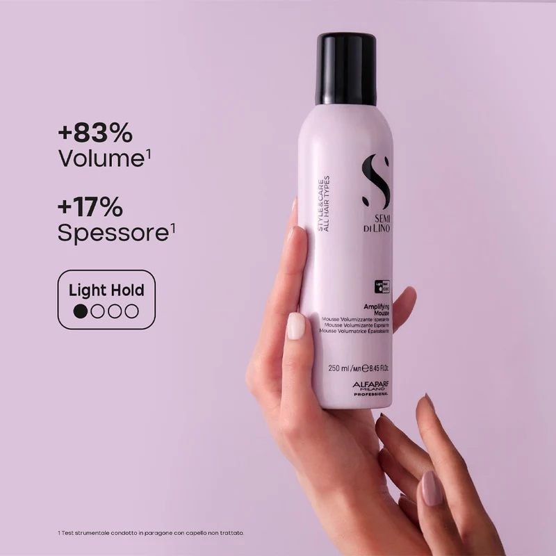 Alfaparf Milano Semi Di Lino Style&Care Amplifying Mousse 250ml - mousse capelli fini tenuta leggera