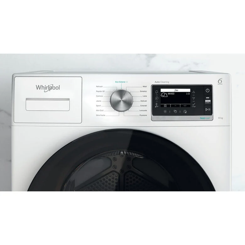 Whirlpool W6 D94WB IT asciugatrice Libera installazione Caricamento frontale 9 kg A+++ Bianco