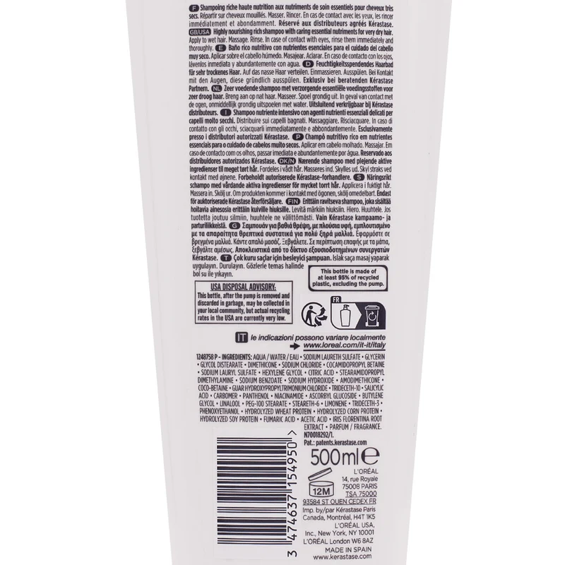 Kerastase Nutritive Bain Satin Riche 500ml - shampoo per capelli molto secchi