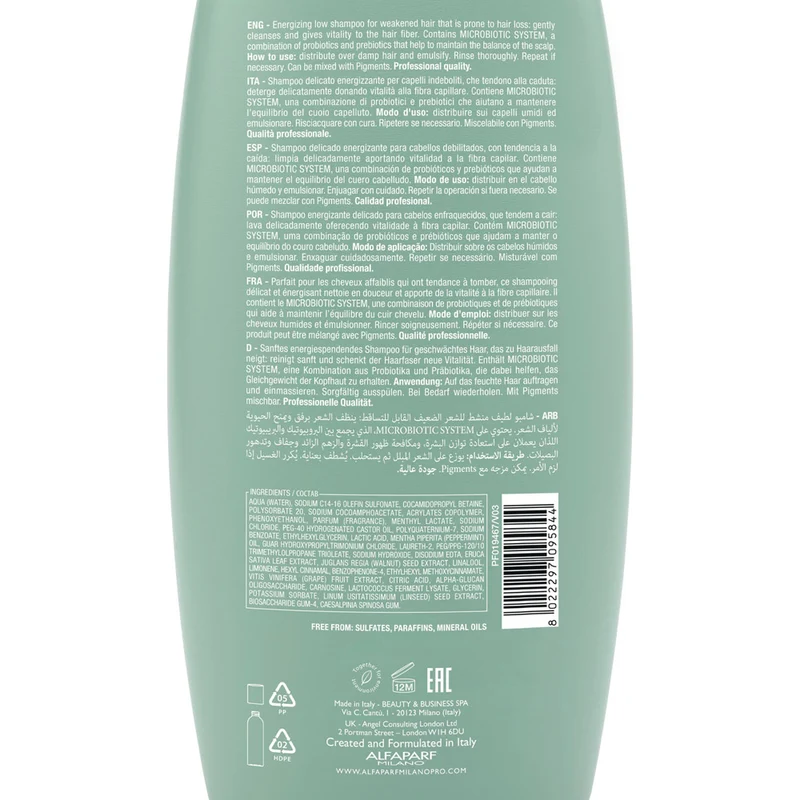 Alfaparf Milano Semi Di Lino Scalp Renew Energizing Low Shampoo 1000ml - shampoo delicato energizzante