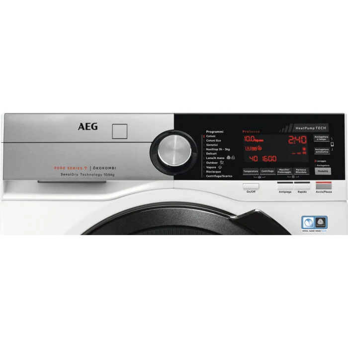 AEG L9WEC169KC lavasciuga Libera installazione Caricamento frontale Nero, Acciaio inossidabile, Bianco C