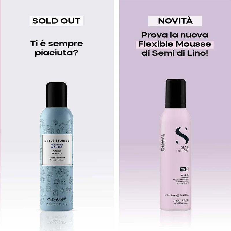 Alfaparf Milano Semi Di Lino Style&Care Flexible Mousse 250ml - mousse modellante tenuta media