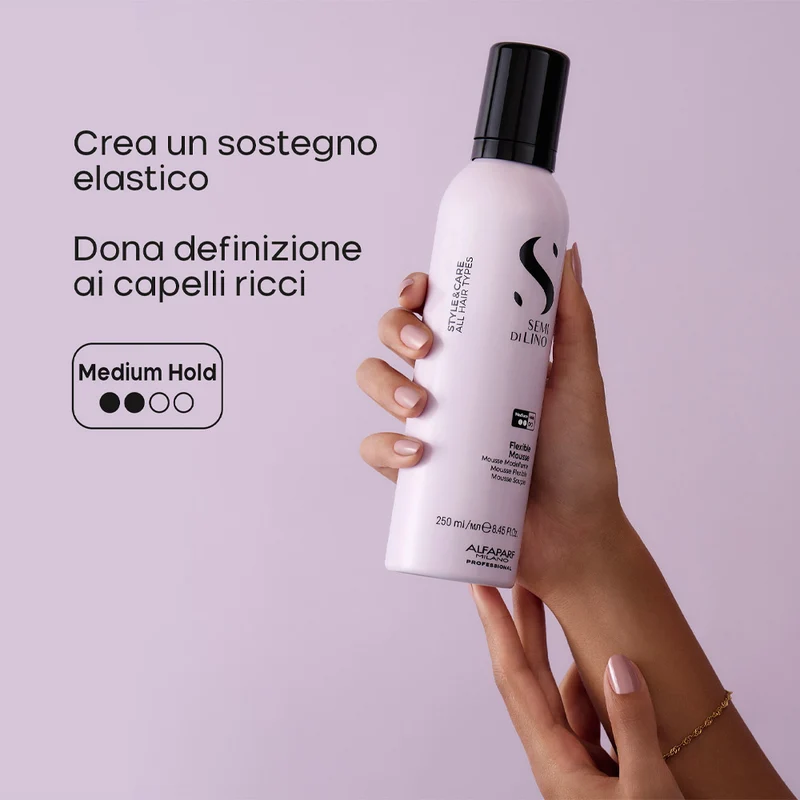 Alfaparf Milano Semi Di Lino Style&Care Flexible Mousse 250ml - mousse modellante tenuta media