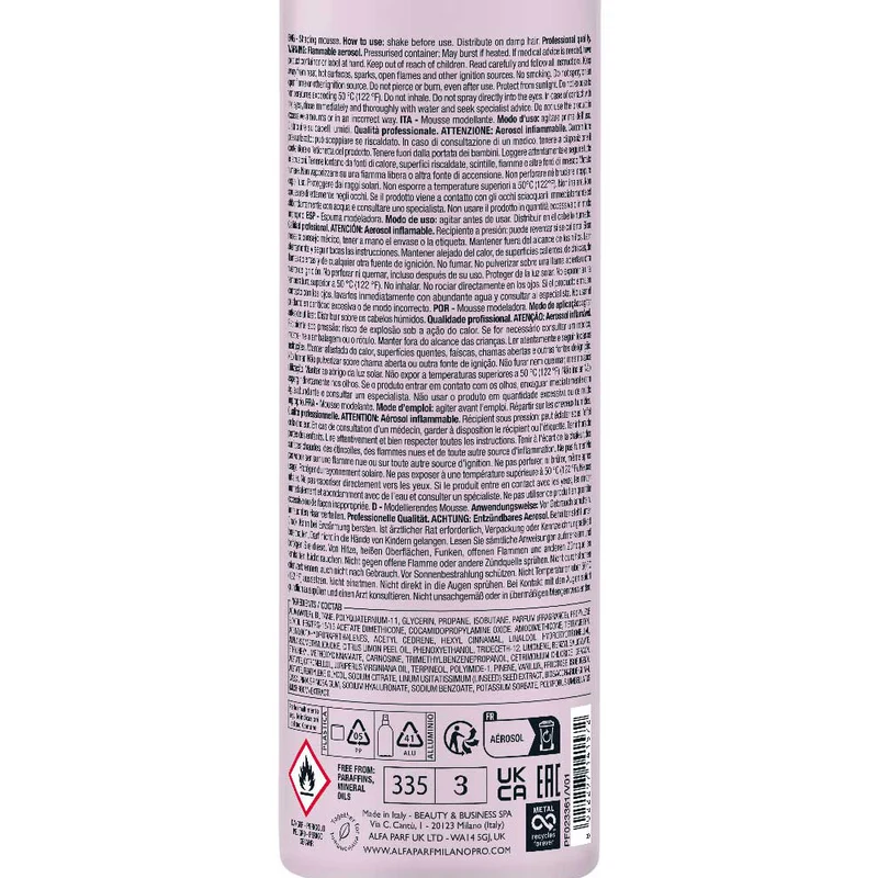 Alfaparf Milano Semi Di Lino Style&Care Flexible Mousse 250ml - mousse modellante tenuta media