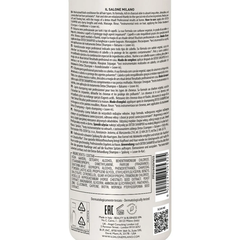 Alfaparf Milano Il Salone Detox Conditioner 500ml - balsamo purificante per tutti i tipi di capelli