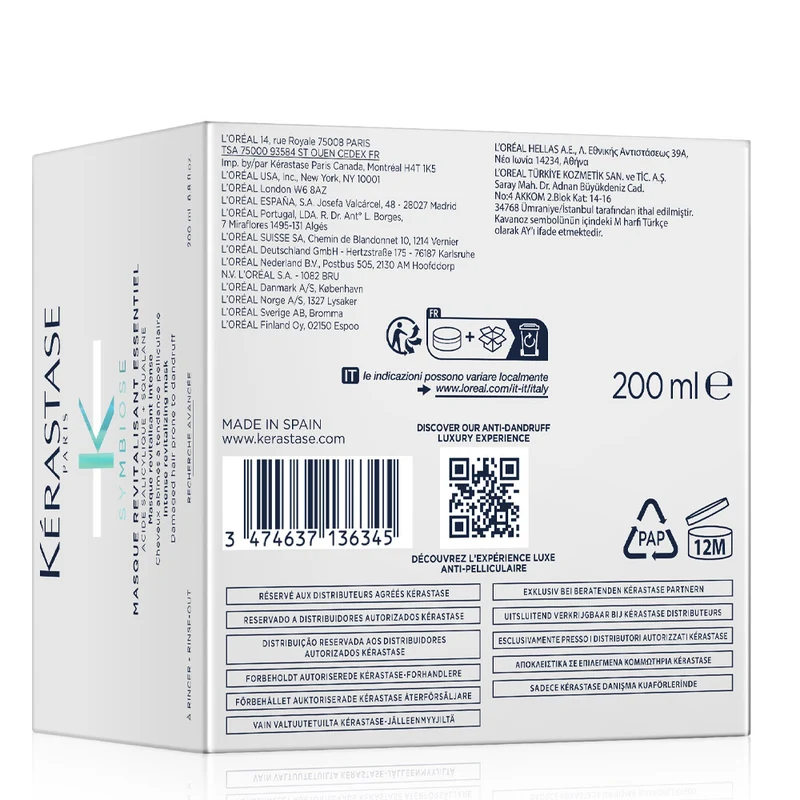 Kerastase Symbiose Masque Revitalisant Essential 200ml - maschera intensiva capelli danneggiati e cute grassa