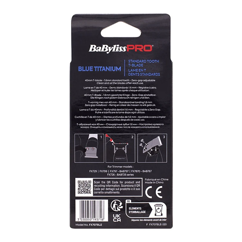 Babyliss Pro 4Artist Testina Blue Titanium per Trimmer FXONE