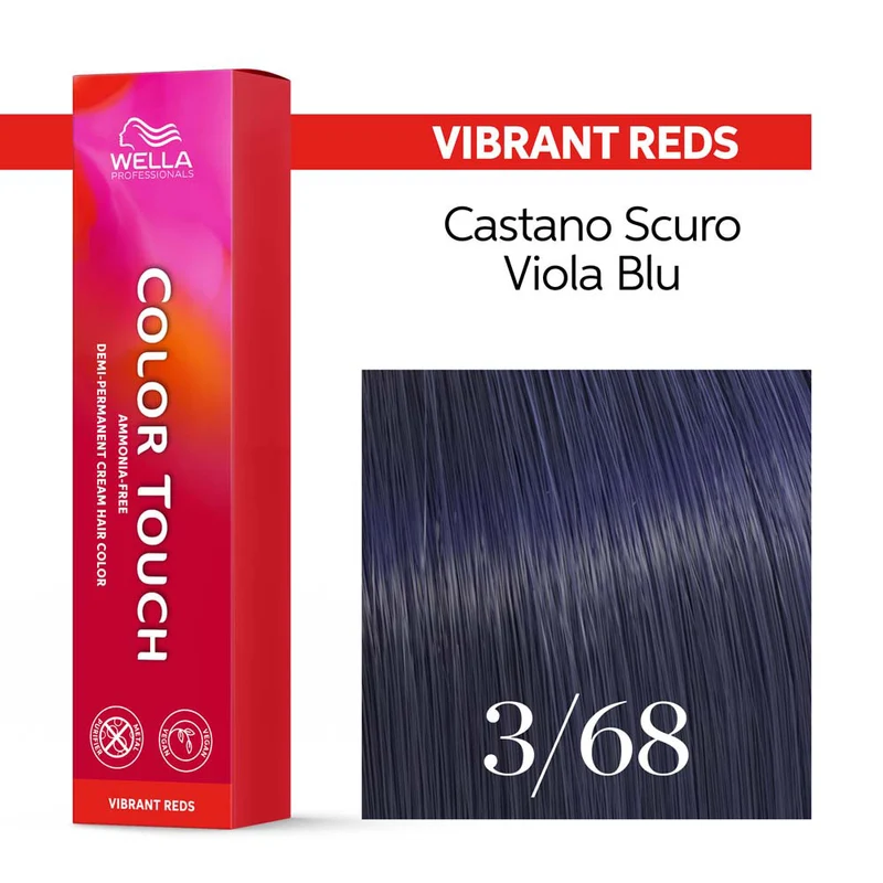 Wella Color Touch Vibrant Reds 3/68 Castano Scuro Viola Bluette 60ml - colore semipermanente senza ammoniaca