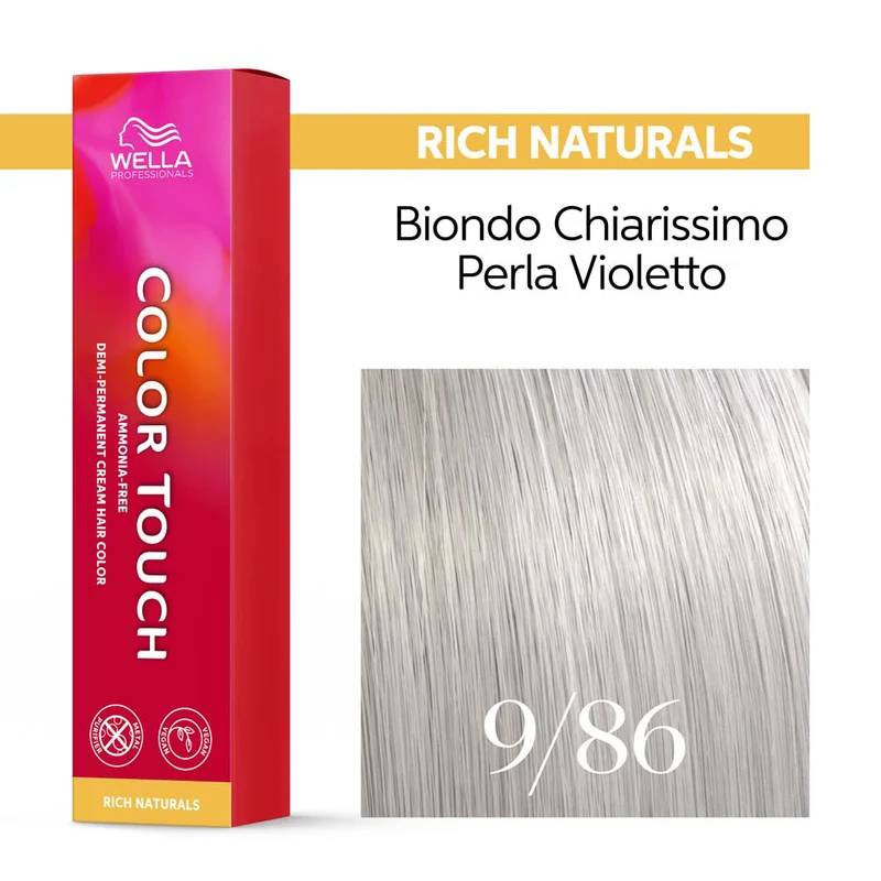 Wella Color Touch Rich Naturals 9/86Biondo Chiarissimo Perla Violetto 60ml - colore semi permanente senza ammoniaca