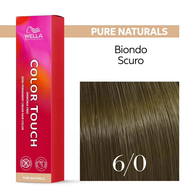 Wella Color Touch Pure Naturals 6/0 Biondo Scuro 60ml - colore semipermanente senza ammoniaca