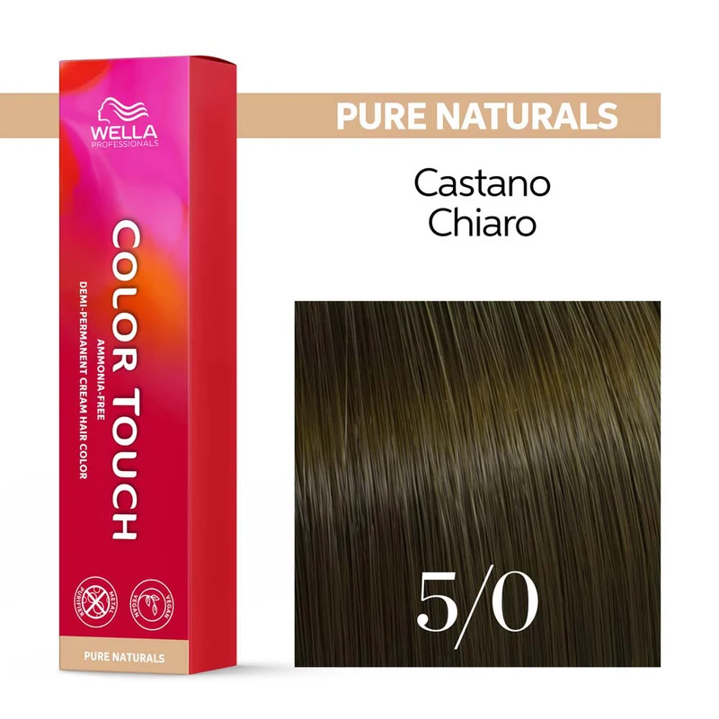 Wella Color Touch Pure Naturals 5/0 Castano Chiaro 60ml - colore semipermanente senza ammoniaca