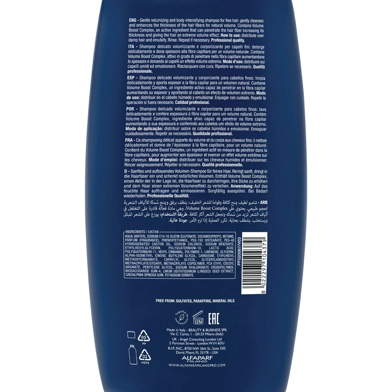 Alfaparf Milano Semi Di Lino Volume Volumizing Low Shampoo 1000ml - shampoo delicato volumizzante