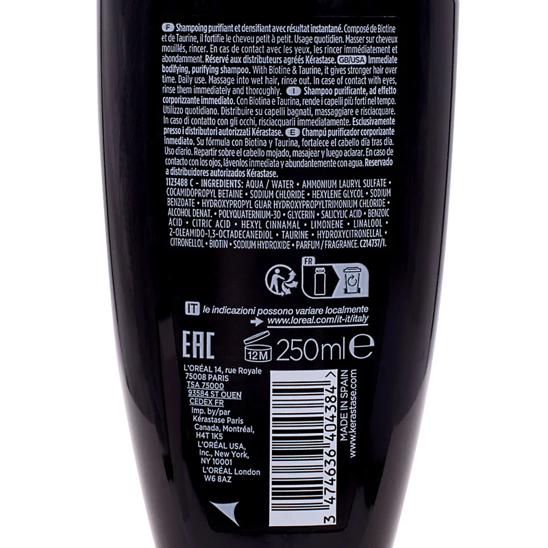 Kerastase Densifique Bain Densitè Homme 250ml - shampoo densificante uomo capelli fini e diradati