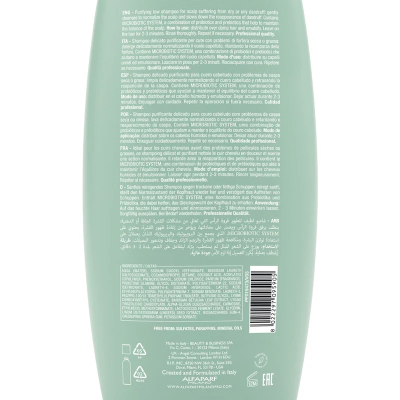 Alfaparf Milano Semi Di Lino Scalp Rebalance Purifying Low Shampoo 1000ml - shampoo delicato purificante
