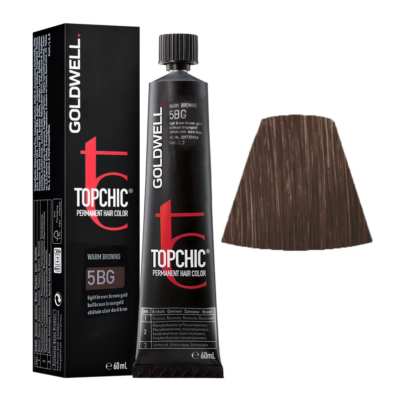 Goldwell Topchic Tube 5BG Light Brown Brown Gold 60ml - colore permanente in tubo