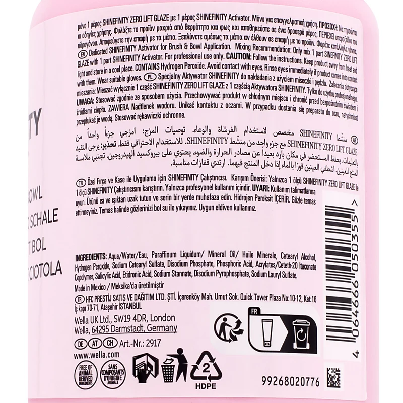 Wella Shinefinity Base Activator Brush 2% 1000ml - ossigeno attivatore per ciotola