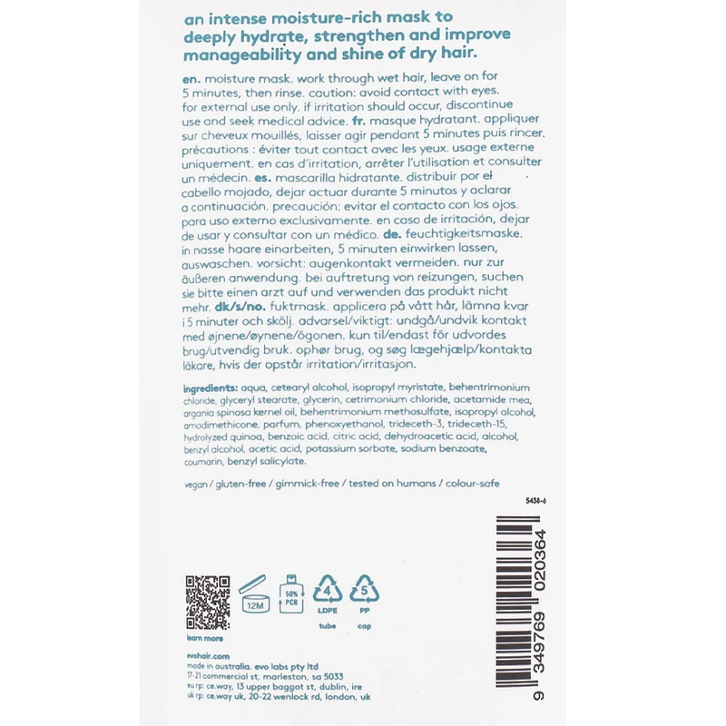 Evo Hydrate The Great Hydrator Moisture Mask 150ml - maschera idratante
